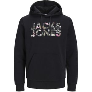 JACK & JONES - Jeff - Hoodie - Carbon Flower - Katoenmengsel met Capuchon