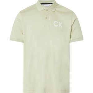 Calvin Klein Striped Chest Logo Polo, groen -  Maat: XS