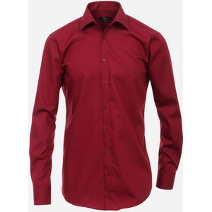 VENTI modern fit overhemd, mouwlengte 7, popeline, rood