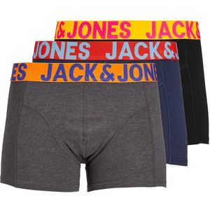 JACK & JONES Jaccrazy solid trunks (3-pack), heren boxers normale lengte, zwart en blauw -  Maat: 3XL
