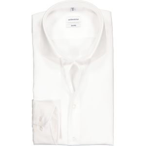 Seidensticker shaped fit overhemd, wit twill