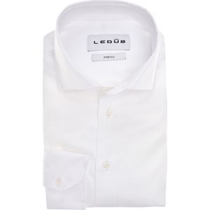 Ledub modern fit overhemd, mouwlengte 72 cm, jersey, wit
