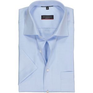 ETERNA modern fit overhemd, niet doorschijnend twill met korte mouw, lichtblauw