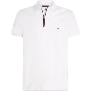 Tommy Hilfiger slim fit heren polo, Ess Rwb Detail Slim Polo, wit