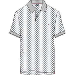 Tommy Hilfiger Micro Print Slim Polo, heren poloshirt, wit -  Maat: XXL