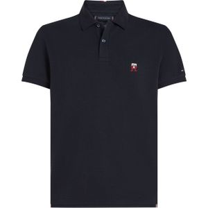 Tommy Hilfiger regular fit heren polo, Monogram Chest Graphic Reg Polo, blauw