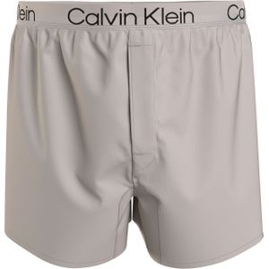Calvin Klein Woven Boxers (1-pack), heren boxers wijd katoen, grijsbeige -  Maat: XL