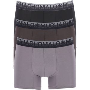 Muchachomalo heren boxershorts (3-pack), cotton solid , zwart en grijs