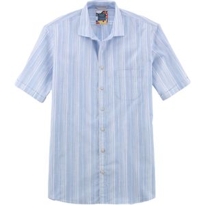 OLYMP Casual modern fit overhemd, korte mouw, popeline, bleu gestreept