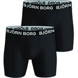 Bjorn Borg Performance boxers, microfiber heren boxers lange pijpen (2-pack), zwart -  Maat: L