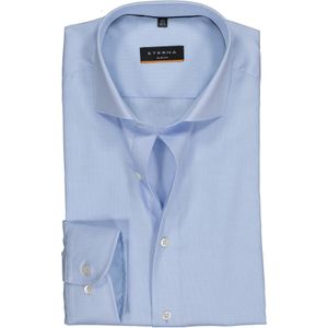 ETERNA slim fit stretch overhemd, structuur heren overhemd, lichtblauw met wit (lichtblauw contrast)