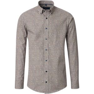 CASA MODA - Sport Comfort Fit Overhemd - Groen Dessin - Popeline - Strijkvriendelijk