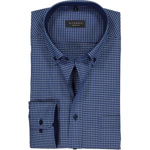 ETERNA comfort fit overhemd, poplin heren overhemd, blauw geruit (contrast) 44