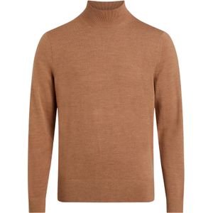 Calvin Klein heren coltrui wol, Merino Mock Neck Sweater, bruin -  Maat: XS