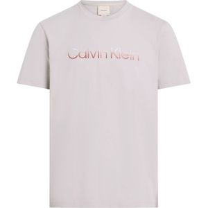Calvin Klein - Raised Ombre Embroidery - T-shirt - Grijs-Beige - Korte Mouw - O-hals