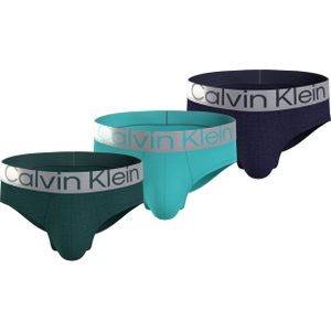 Calvin Klein Hipster Briefs (3-pack), heren slips, groen, zeegroen, donkerblauw -  Maat: S