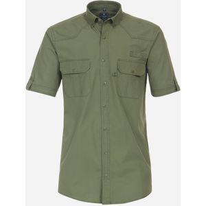 3 voor 99 | Redmond comfort fit overhemd, korte mouw, popeline, groen 45/46