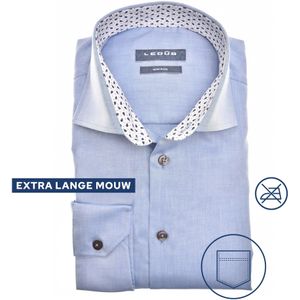 Ledub modern fit overhemd, mouwlengte 72 cm, popeline, middenblauw