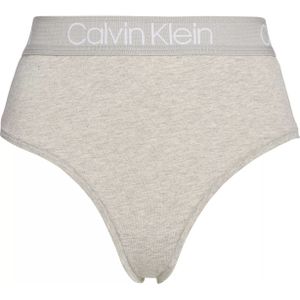 Calvin Klein dames high waist thong (1-pack), string met hoge taille, grijs -  Maat: M
