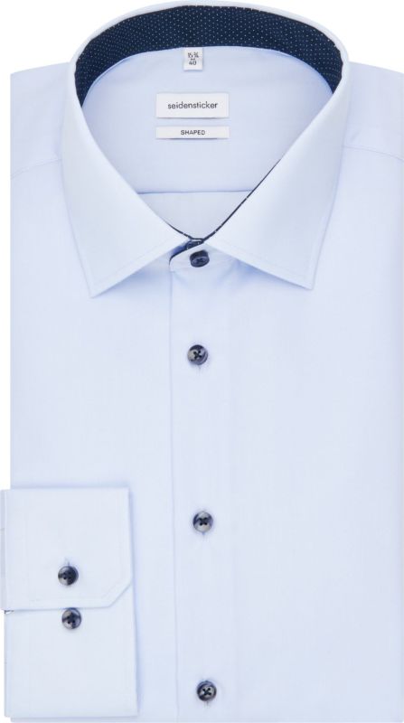 Overhemden - Lichtblauw - Shaped - Extra Lange Mouwen - Kentkraag