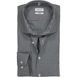 Seidensticker shaped fit overhemd, donkerblauw met wit geruit