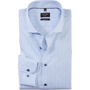 OLYMP No. 6 Six super slim fit overhemd, popeline, bleu gestreept
