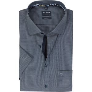 OLYMP modern fit overhemd, korte mouw, structuur, marine blauw