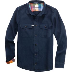 OLYMP Smart Casual Level 5 body fit overhemd, structuur, nachtblauw