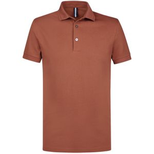 Profuomo slim fit heren polo, roestbruin