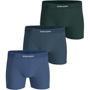Bjorn Borg - Cotton Stretch - Boxershorts - Groen - Navy Blauw - Blauw - 3-pack