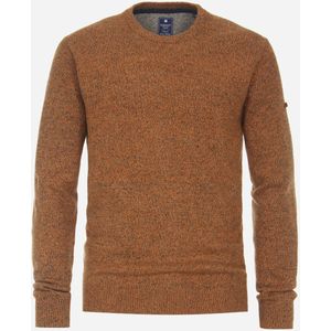 Redmond heren trui wol- met katoenmengsel, O-hals, bruin (middeldik)