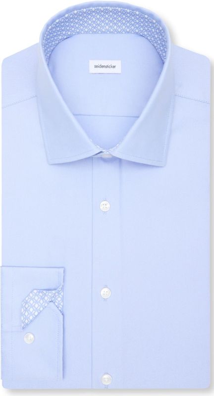 Seidensticker - Businessoverhemd - Blauw - Slim 1/1 Kentkraag - Lange Mouwen