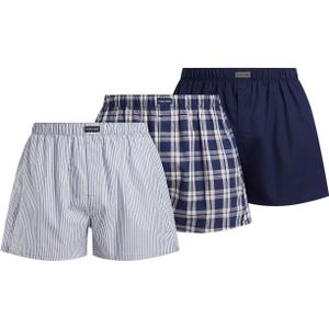 Calvin Klein Woven Boxers (3-pack), heren boxers wijd katoen, blauw, gestreept en geruit