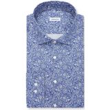 Seidensticker regular fit overhemd, popeline, blauw dessin