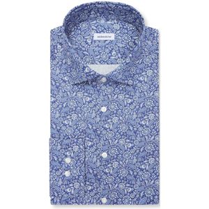 Seidensticker regular fit overhemd, popeline, blauw dessin