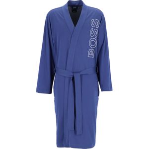 HUGO BOSS heren badjas, katoen tricot, blauw