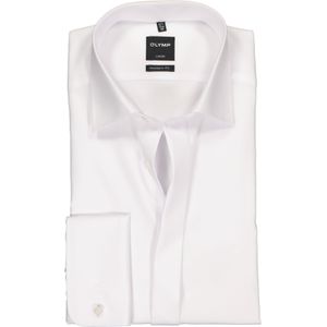 OLYMP Luxor modern fit overhemd, smoking overhemd, mouwlengte 7, wit met Kent kraag 39