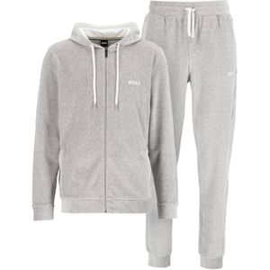 HUGO BOSS Long Set, heren pyjamaset of huispak in joggingstijl, zwart met witte logo's -  Maat: S