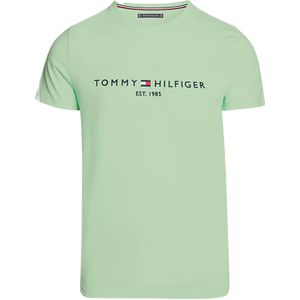Tommy Hilfiger Tommy Logo Tee, heren T-shirt korte mouw O-hals, mintgroen -  Maat: 3XL