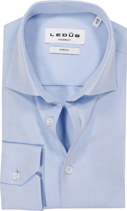 Ledub modern fit overhemd, popeline, lichtblauw