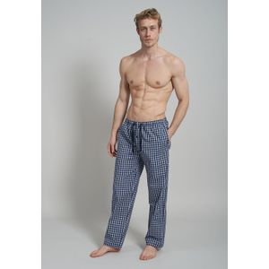 Gotzburg heren pyjama- of loungebroek, middenblauw geruit