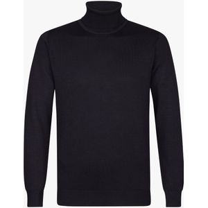 Michaelis heren trui katoenmengsel, slim fit coltrui, zwart