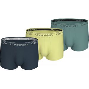Calvin Klein Low Rise trunks (3-pack), lage heren boxers kort, donkerblauw, geel, groen