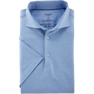 OLYMP 24/7 No. 6 Six super slim fit overhemd, korte mouw, tricot, blauw 36