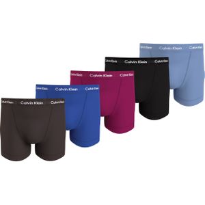 Calvin Klein Trunk (5-pack), heren boxers normale lengte, bruin, kobalt, donkerroze, zwart, lila -  Maat: M