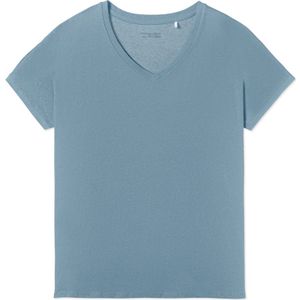 Schiesser - Mix+Relax - T-shirt - Blauw-Grijs - Biologisch Katoen - V-hals