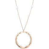 Lelune rosé collier ronde bamboe hanger LGNK279.1