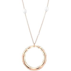 Lelune rosé collier ronde bamboe hanger LGNK279.1