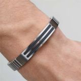 BOCCIA Titanium heren armband zwart emaille 0340-01