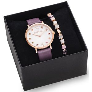 Coeur de Lion horloge Giftset paars 7611-50-0814